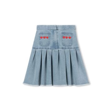 Hello Yellow Gingham Trimmed Chambray Skirt