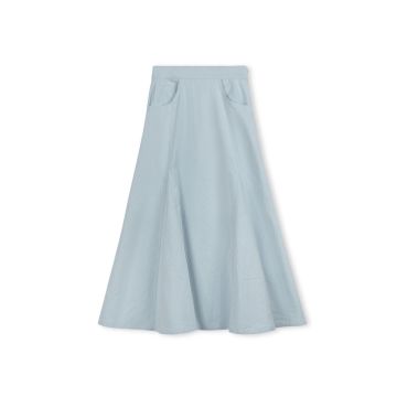 Vibe Open Panel Denim Maxi Skirt 