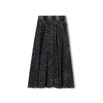 Vibe Mineral Wash Open Panel Midi Skirt