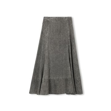 Vibe Denim Stitch Maxi Skirt