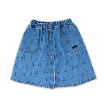 Wander & Wonder Sun Skirt Cherries Denim