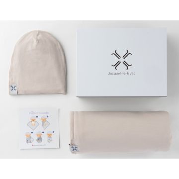 Jacqueline & jac sand beanie and blanket set