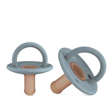 Bleu Lala Lulababe 2 Tone Paci Hospital Nipple Camel + Ash Blue