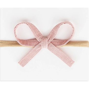 Adora Ribbon Bow Headband Dusty Rose