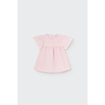 My Little Cozmo gingham baby dress Pink