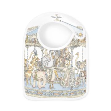Atelier Choux Satin Bib In Carousel blue