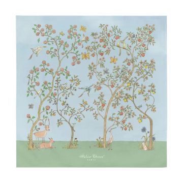 Atelier Choux In Bloom Blue Muslin Swaddle 