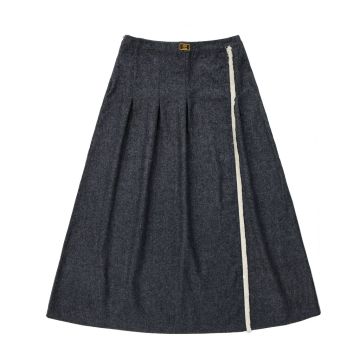 Coco Blanc Side Fringe Skirt Navy Marled