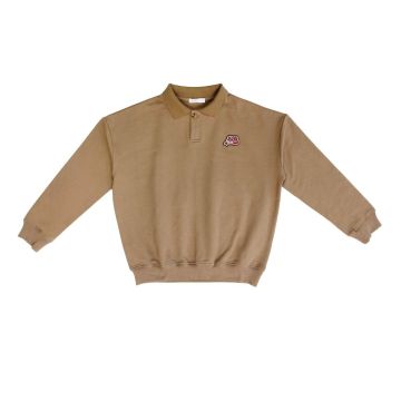 Coco Blanc Graphic Polo Sweater Taupe