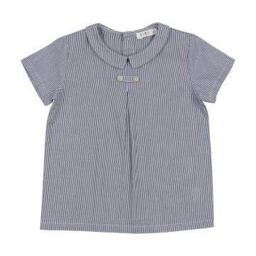 Coco Blanc Peter Pan Style Striped Shirt Coco Blanc Peter Pan Style Striped Shirt