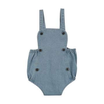 Coco Blanc Denim Baby Romper Blue Denim
