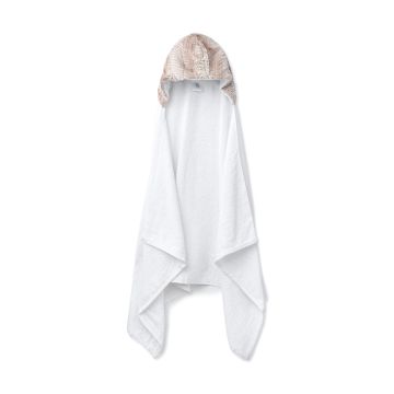 Zandino Oversized Hooded Towel Charles Beige White