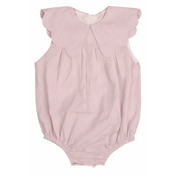 Belati STRIPED SCALLOP COLLAR ROMPER Pink