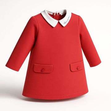 Il Gufo 391 DRESS L/S CRANBERRY RED