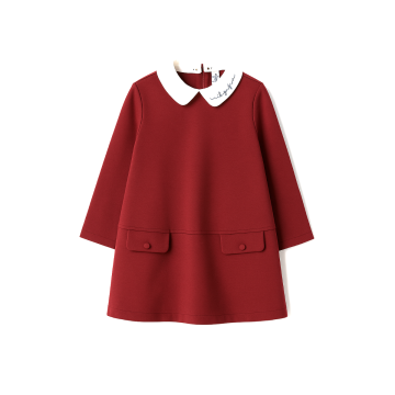 Il Gufo 391 DRESS L/S CRANBERRY RED