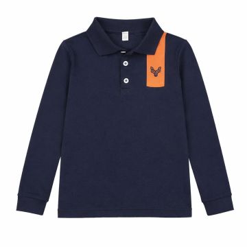 Bopop Navy with Orange Block Long Sleeve