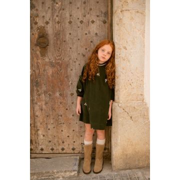 Orange Dimanche Green Corduroy Dress