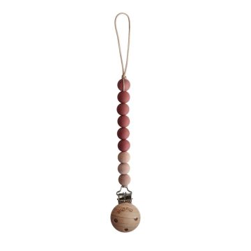Mushie Cleo Pacifier Clip Redwood