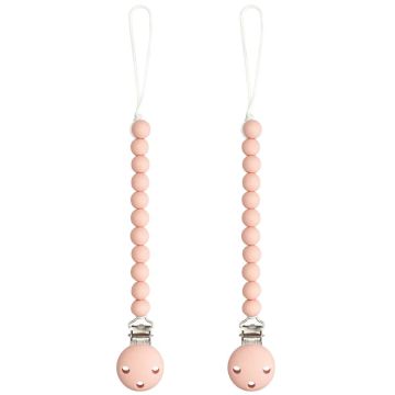 Comfy Cubs Pacifier clips 2pk Pink Blush