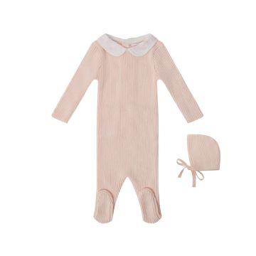 Mi Amour Collared Classic Footie+Hat