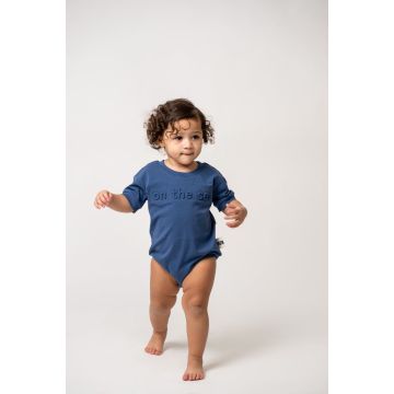 Birnham on the Sea English blue Baby logo romper