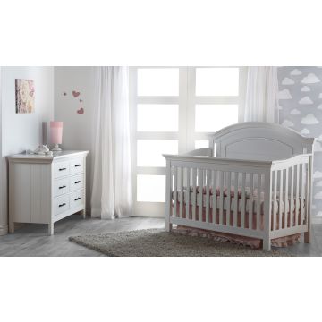 Pali Como Forever Crib + Double Dresser Vintage White