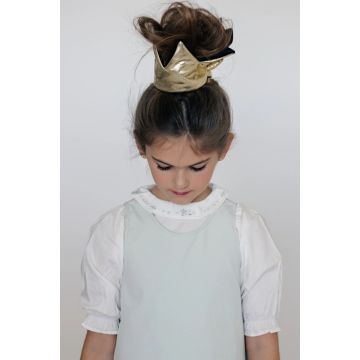 Little Tempest Primrose Girls Blouse White with Mint Green Emblem