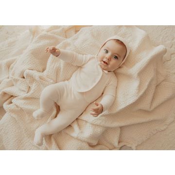 Little Parni Pointelle Cardigan Layette Set+Bonnet