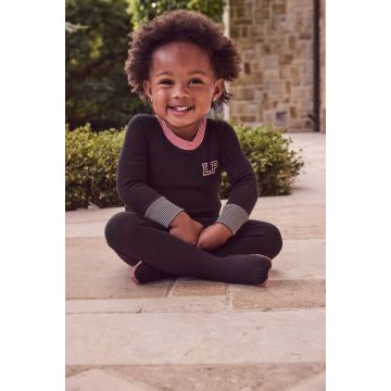 Little Parni Varsity Footie Black