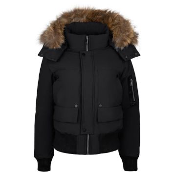Cozy Coop Teen Snap Pocket Down Bomber Black/Black