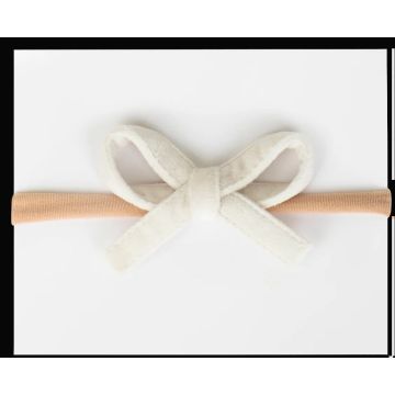 Adora Velvet Bow Headband Cream