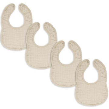 Comfy Cubs Muslin Cotton Baby Bibs Adjustable Sand 4pk