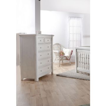 Pali Cristallo Five Draw Dresser – Vintage White