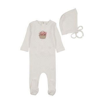 Bee and Dee Crochet Basket Footie+Bonnet