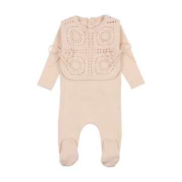 Bee and Dee Crochet Pullover Vest, Bonnet, Footie