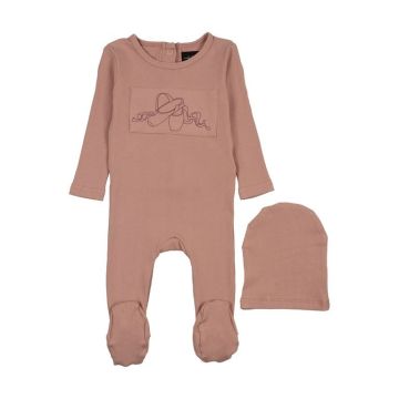 Cuddle and Coo Ballet Slipper Patch Stretchie with Hat