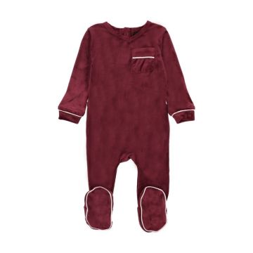 Cuddle and Coo Velour White Trim Stretchie