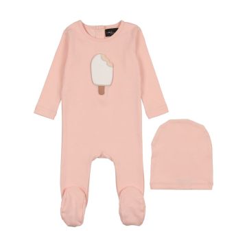 Cuddle and Coo Pink Vanilla Ice Cream Stretchie with Hat