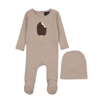 Cuddle and Coo Chocolate Ice Cream Stretchie with Hat