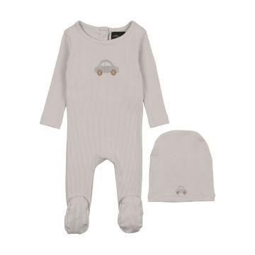 Cuddle and Coo Slate Car Stretchie with Hat