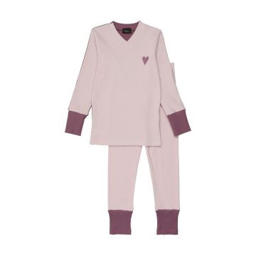 Cuddle and Coo Lavender Ribbed Heart Pajamas
