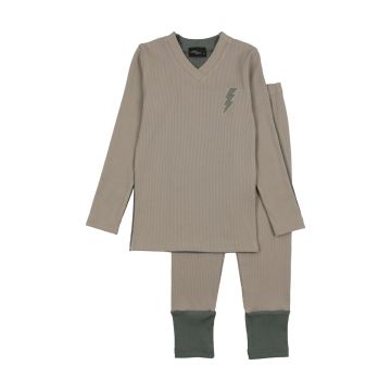 Cuddle and Coo Sage Green Ribbed Lighting Pajamas