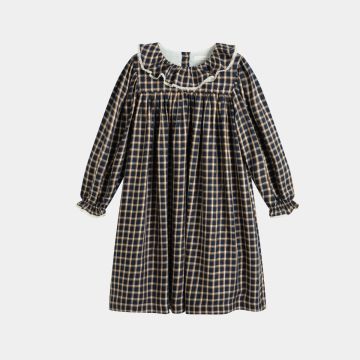Cera Una Volta Sophie Dress Blue Check Lurex