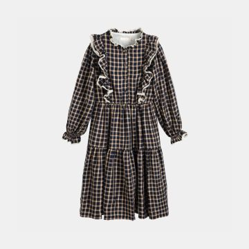 Cera Una Volta Bella Dress Blue Check Lurex