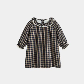 Cera Una Volta Lili Dress Blue Check Lurex