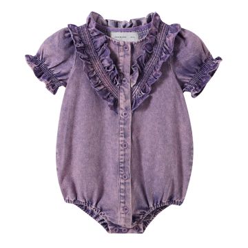 Limonana Denim Ruffle Girls Romper