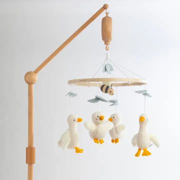 Living Textiles Musical Wooden Mobile - Goosey Goosey 