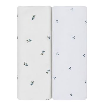Elys and Co Blue Berries Waterproof Sheets, 2 pack - Bassinet Sheets