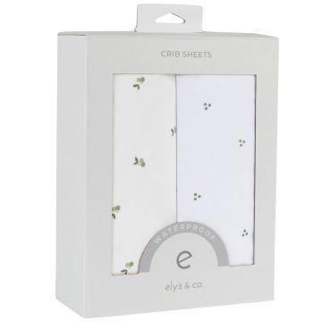 Elys and Co Sage Berries Waterproof Sheets, 2 pack - Crib Sheet