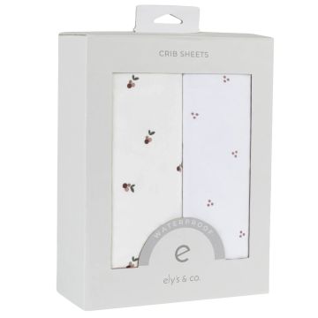 Ely & Co Plum Berries Waterproof Sheet 2pk crib